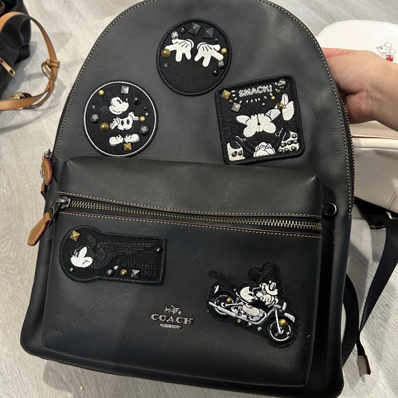 NEW | Authentic Coach X Disney Mickey Mouse Backpack | Black Leather | Rare - Picture 1 of 7